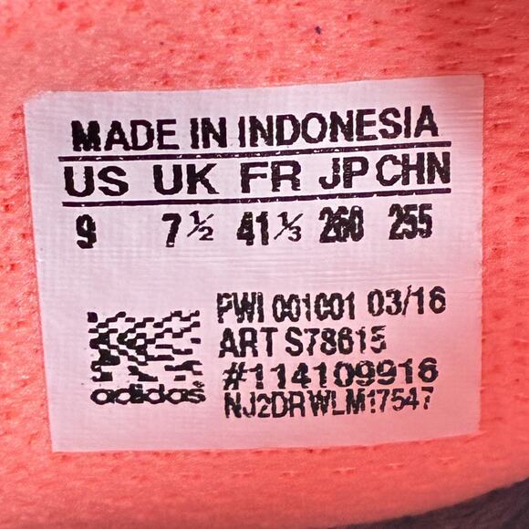 Adidas Element Refresh Gray Coral Running Shoes Sneakers S78615 Women's Size 9 - Picture 9 of 10